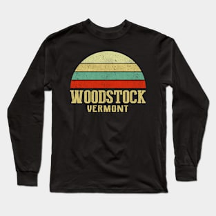 WOODSTOCK VERMONT Vintage Retro Sunset Long Sleeve T-Shirt